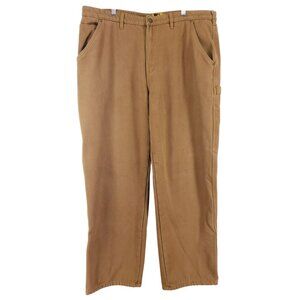Wells Lamont Mens 38/30 Fleece Lined Pants Sand Cotton Blend High Rise Zip
